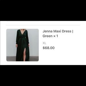 NWT Baltic Born Jenna Maxi Dress in Green